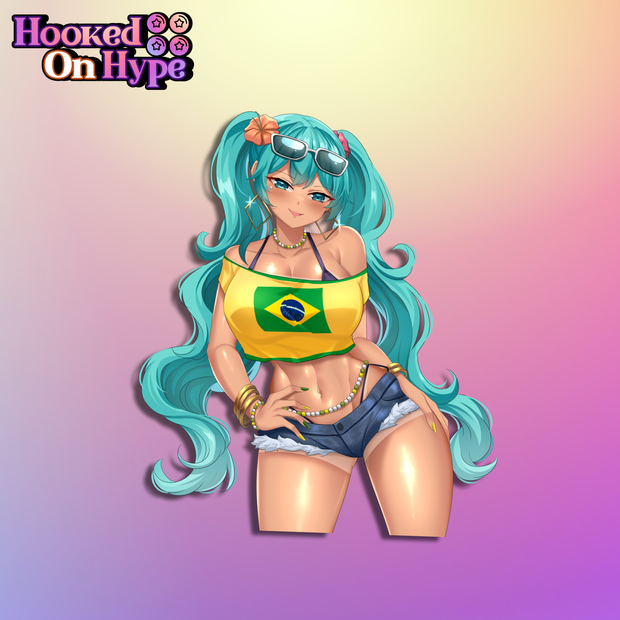 Brazilian Hatsune Miku | Anime Sticker Decal (SFW & NSFW) (Copy)